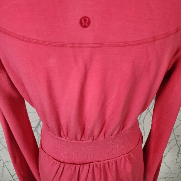 Lululemon Coral Pink Beechlu Tie Front Dance Pulse Wrap Cardigan - Picture 5 of 6